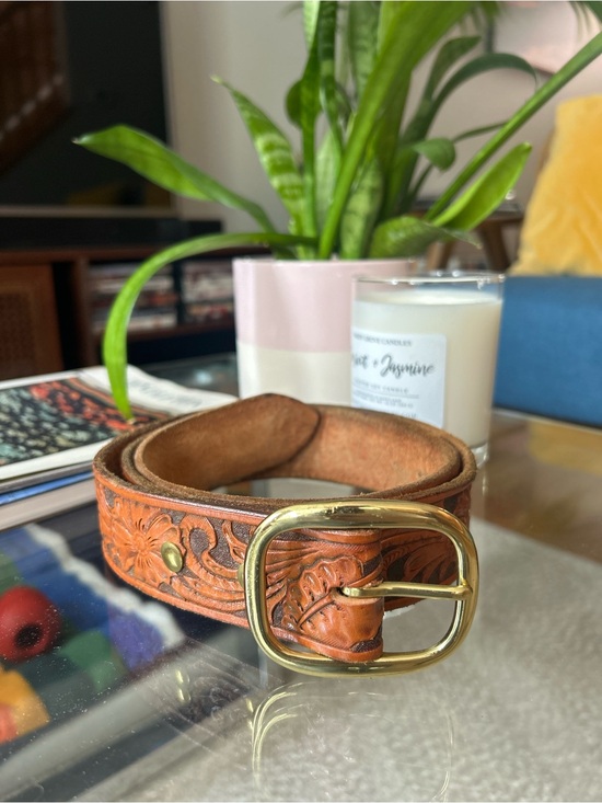 Accessories - Soft Genuine Leather Womens Belt with Brass Buckle